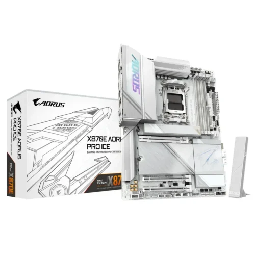 Placa Madre ATX Gigabyte , Socket AMD AM5, DDR5, USB4, WiFi 7 (MPN X870E AORUS PRO ICE, Placas madres para PC) img-1