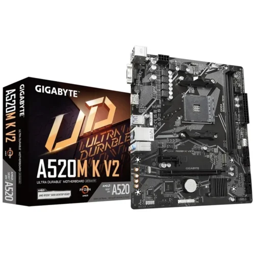 Placa Madre Gigabyte micro ATX, AMD AM4 Ryzen 5000 (MPN A520M K V2, Placas madres para PC) img-1