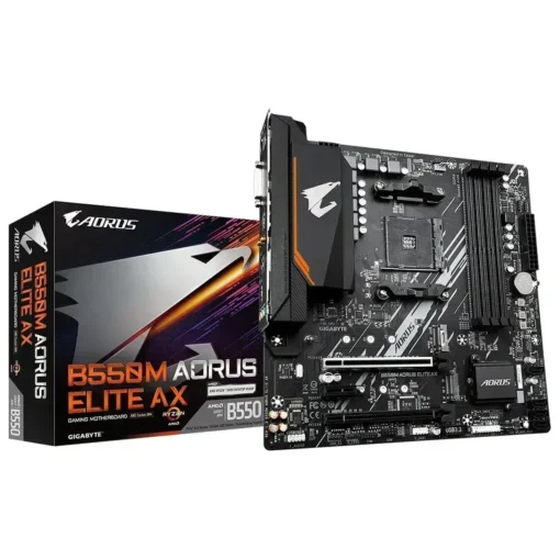 Placa Madre Gigabyte B550M AORUS Elite AX Socket AM4, DDR4 (MPN B550M AORUS ELITE AX, Placas madres para PC) img-1