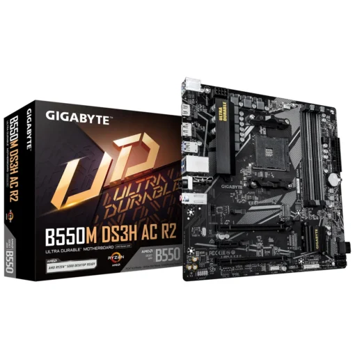 Placa Madre Gigabyte (Micro ATX, AM4, DDR4, PCIe 4.0, WiFi 5) (MPN B550M DS3H AC R2, Placas madres para PC) img-1