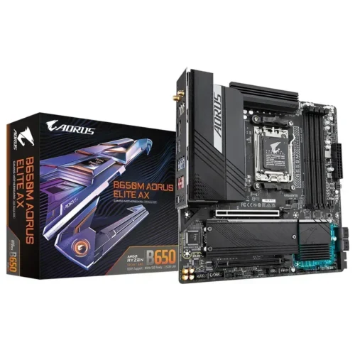 Placa Madre Gigabyte Socket AMD AM5 (MPN B650M AORUS ELITE AX, Placas madres para PC) img-1