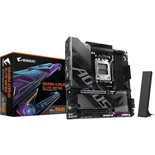 Placa Madre Gigabyte B840M AORUS ELITE WiFi 6E (Micro ATX, AM5, DDR5) (MPN B840M AORUS ELITE WIFI6E, Placas madres para PC) img-1