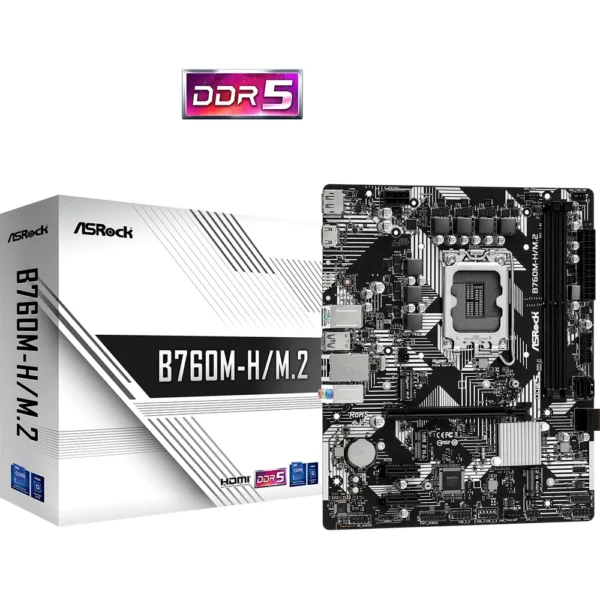 Placa Madre Micro ATX ASRock B760M-H M.2 Socket LGA 1700 DDR5 PCIe 4.0 B760M-H/M.2