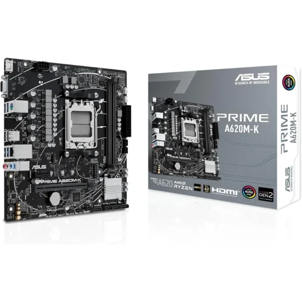 Placa Madre Micro ATX ASUS Socket AMD AM5, DDR5, PCIe 4.0 PRIME A620M-K img-1
