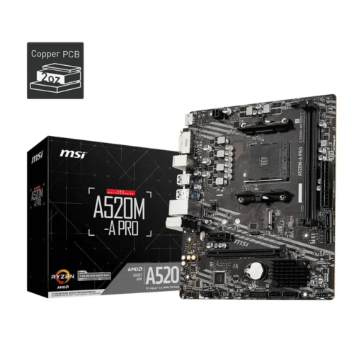 Placa Madre Micro ATX MSI A520M-A PRO Socket AMD AM4, DDR4 (MPN 911-7C96-031, Placas madres para PC) img-1