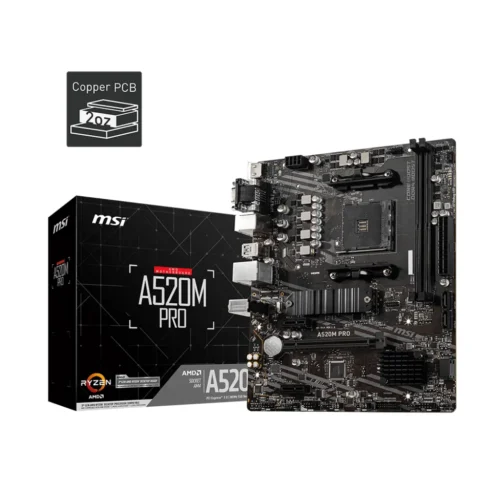 Placa Madre Micro ATX MSI Socket AMD AM4, DDR4, HDMI, DP (MPN A520M PRO, Placas madres para PC) img-1