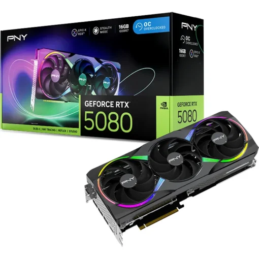 Pny Tarjeta De Video Rtx 5080 Argb 16Gb 3Xfan (MPN VCG508016TFXXPB1-O, Tarjetas gráficas para PC) img-1