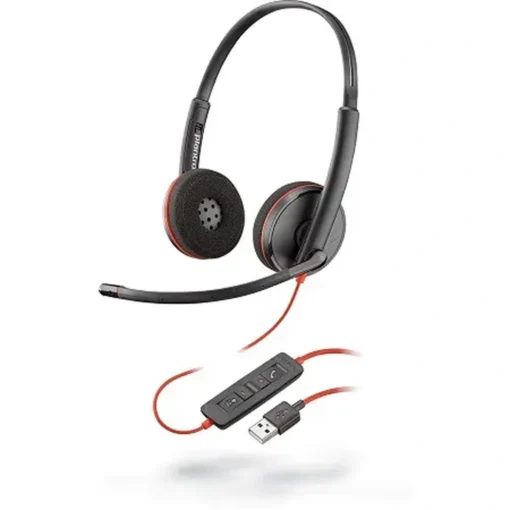 Poly Auricular Blackwire 3220 USB, Doble, Cancelación Ruido, Audioguía (MPN 80S02A6, Audífonos) img-1