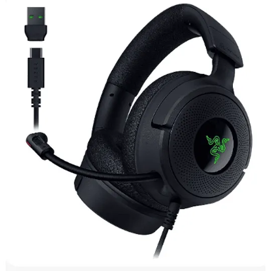 Razer Audífonos Gamer Kraken V4 X, 7.1, Micrófono Retráctil, Usb-C, Color Negro (MPN RZ04-05180100-R3U1, Audífonos) img-1