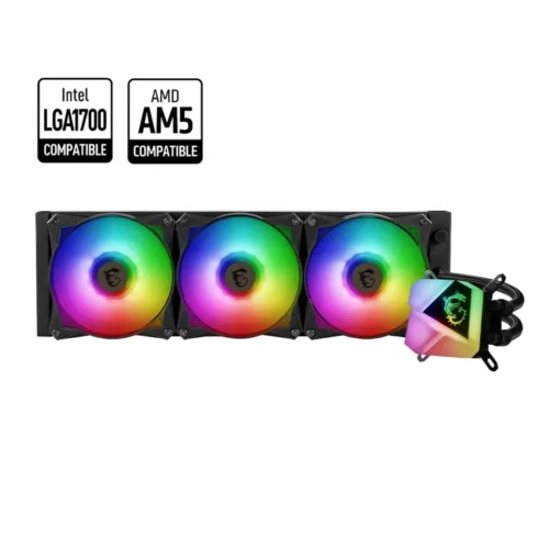 Refrigeración Liquida MSI RGB Black, LGA 1700, AM5 (MPN MAG CORELIQUID C360, Refrigeración para PC) img-1