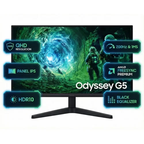 Samsung Monitor Gamer Odyssey G5 27" Qhd 200Hz Ips 1Ms, Freesync Premium, Hdr10 (MPN LS27FG530ELXZS, Monitores) img-1