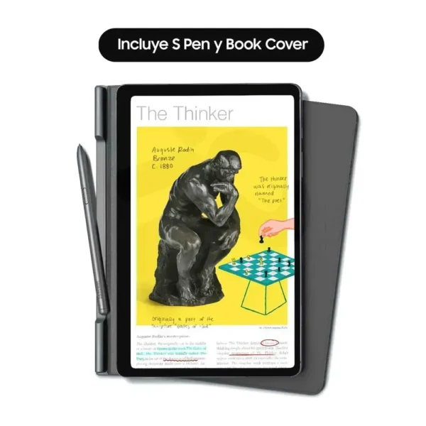 Samsung Tablet Galaxy Tab S6 Lite + Book Cover, 10.4", 64Gb, Wi-Fi, Gris SM-P610NZAUCHO img-1