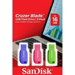 Sandisk Cruzer Blade (Pack De 3) 16 Gb (MPN SDCZ50C-016G-B46T, Discos externos) img-1