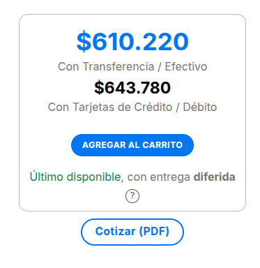 Boton de cotizador en pagina producto