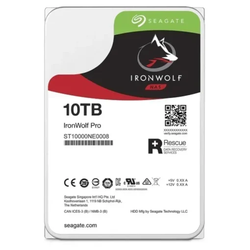 Seagate Disco Duro Ironwolf 10Tb Interno 3.5" Sata 6Gb/S 7200 Rpm Búfer: 256 Mb (MPN ST10000NE0008, Almacenamiento para PC) img-1