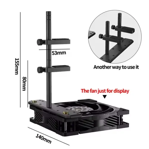 Soporte doble para tarjeta gráfica, ajustable. Anclable a ventilador inferior. (MPN CE-007469, Fijaciones y soportes internos para PC) img-1