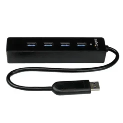 Hub Startech USB 3.0 4 Puertos, Velocidad 5Gbps, Compacto, portátil (MPN ST4300PBU3, Adaptadores, HUBs y Dockings) img-1