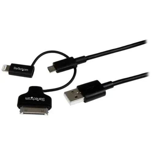 Startech .Com Cable De 1M Lightning, Dock De 30 Pines O Micro Usb A Usb Para LTADUB1MB img-1