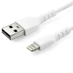 Startech .Com Cable Resistente Usb-A A Lightning De 1 M Blanco Cable De RUSBLTMM1M img-1