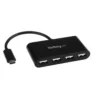 Hub USB-C StarTech de 4 puertos USB 2.0, Alimentación Bus, Negro (MPN ST4200MINIC, Adaptadores, HUBs y Dockings) img-1