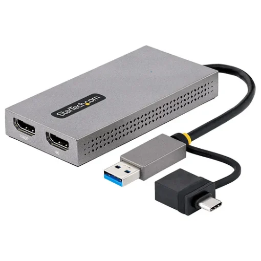 Startech Adaptador De Usb A Hdmi Doble, Usb A/C A 2 Pantallas Hdmi (1X 4K30Hz (MPN 107B-USB-HDMI, Cables, adaptadores y accesorios para pantallas) img-1