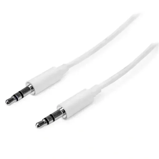 Startech Cable 1M 1 Metro Slim Delgado De Audio EstÉReo Mini Jack (MPN MU1MMMSWH, Cables, adaptadores y accesorios para pantallas) img-1