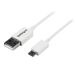 Cable USB A a Micro-B Startech 50cm 2.0, blanco, 480Mbps, níquel (MPN USBPAUB50CMW, Cables y accesorios para PC) img-1