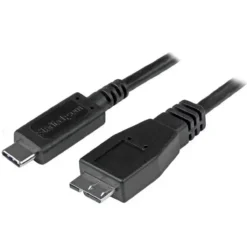 Cable USB-C a Micro USB 3.0 50cm 10Gbps Startech Negro (MPN USB31CUB50CM, Cables y accesorios para PC) img-1