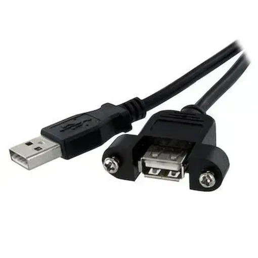 Startech Cable USB 2.0 alargador 30cm, montaje en módulo de pared (MPN USBPNLAFAM1, Accesorios para portátiles) img-1