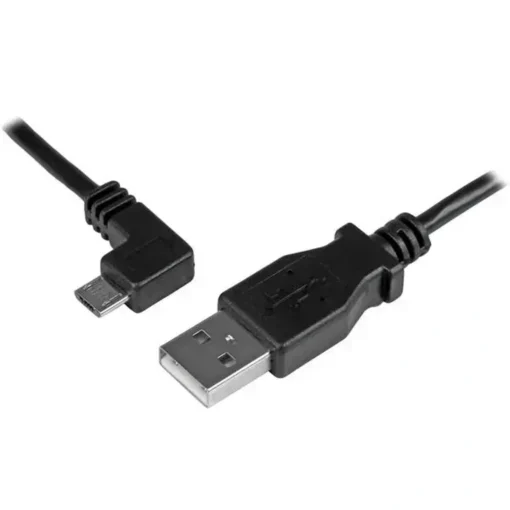 Cable Micro USB Startech, 1m, Angulado Izquierda, USB 2.0, Negro (MPN USBAUB1MLA, Cables y accesorios para PC) img-1