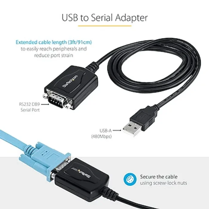 Cable Startech USB A Serial DB9, 91Cm, Retención De Puerto COM - 31072 ...