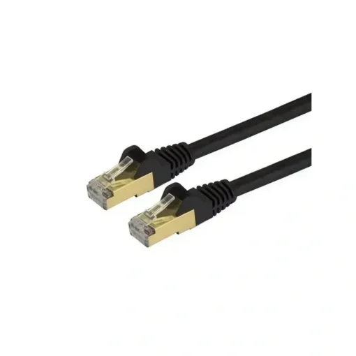 Startech Cable Ethernet Cat6a 0.9m, Blindado STP, Negro, 10Gb (MPN C6ASPAT3BK, Cables De Red) img-1