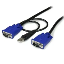 Startech Cable Kvm De 4.5M Ultra Delgado Todo En Uno Vga Usb Hd15 2 En 1 (MPN SVECONUS15, Cables, adaptadores y accesorios para pantallas) img-1