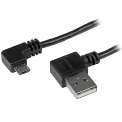 Startech Cable Micro-Usb A Usb , Conector En Codo, Largo 2M, Negro (MPN USB2AUB2RA2M, Accesorios para portátiles) img-1