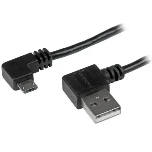 Startech Cable Micro-Usb A Usb , Conector En Codo, Largo 2M, Negro (MPN USB2AUB2RA2M, Accesorios para portátiles) img-1