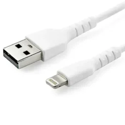 Startech Cable Resistente Usb-A A Lightning De 1 M Blanco Cable De (MPN RUSBLTMM1M, Accesorios para portátiles) img-1