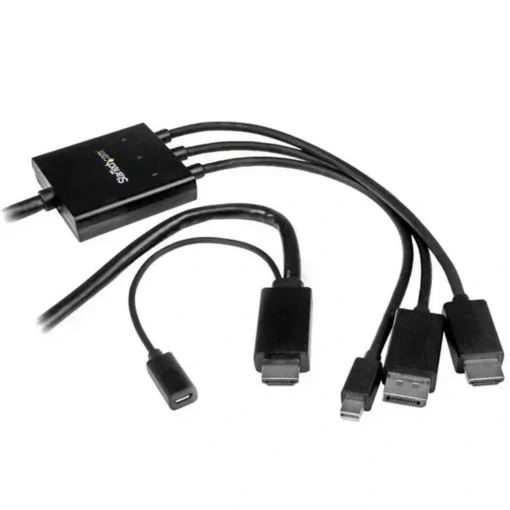 Startech Cable Triple Hdmi-Displayport-Minidp A Hdmi , Largo 2M, Negro (MPN DPMDPHD2HD, Cables, adaptadores y accesorios para pantallas) img-1