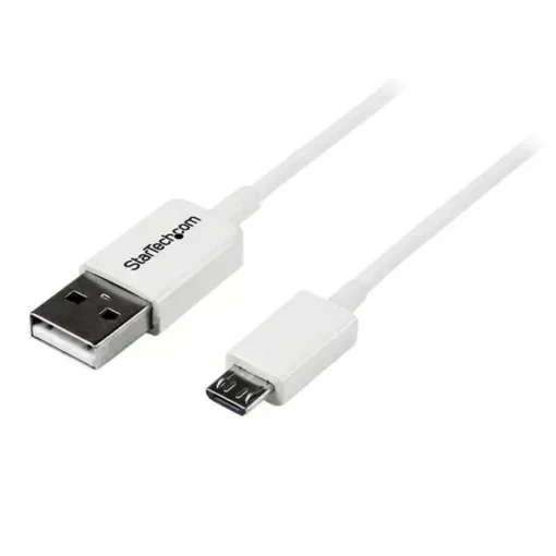 Startech Cable USB Blanco 1m, A Macho a Micro USB B Macho, Sync/Carga (MPN USBPAUB1MW, Cables y accesorios para PC) img-1
