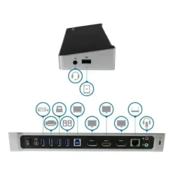 Docking Startech Station Usb 3.0 Para Tres Pantallas 1X Hdmi 2X Displayport (MPN USB3DOCKH2DP, Adaptadores, HUBs y Dockings) img-3