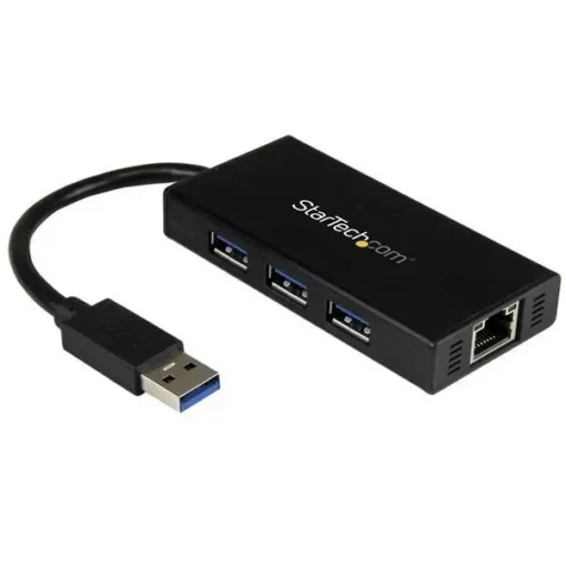 Startech Hub Combo Usb/Ethernet .Com Usb 3.0 Typo A Externo Negro Conforme Con ST3300GU3B img-1