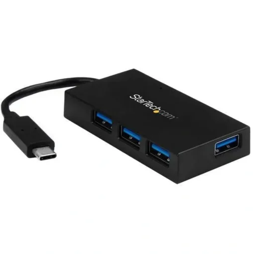 Hub Startech USB 3.0 4 Puertos, Alimentado, USB-C a USB-A, Negro (MPN HB30C4AFS, Adaptadores, HUBs y Dockings) img-1