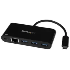 Startech Hub Concentrador Usb 3.0 Usb-C De 3 Puertos Con Ethernet Gigabit Y (MPN HB30C3AGEPD, Adaptadores, HUBs y Dockings) img-1
