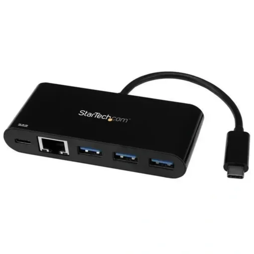 Startech Hub Concentrador Usb 3.0 Usb-C De 3 Puertos Con Ethernet Gigabit Y (MPN HB30C3AGEPD, Adaptadores, HUBs y Dockings) img-1