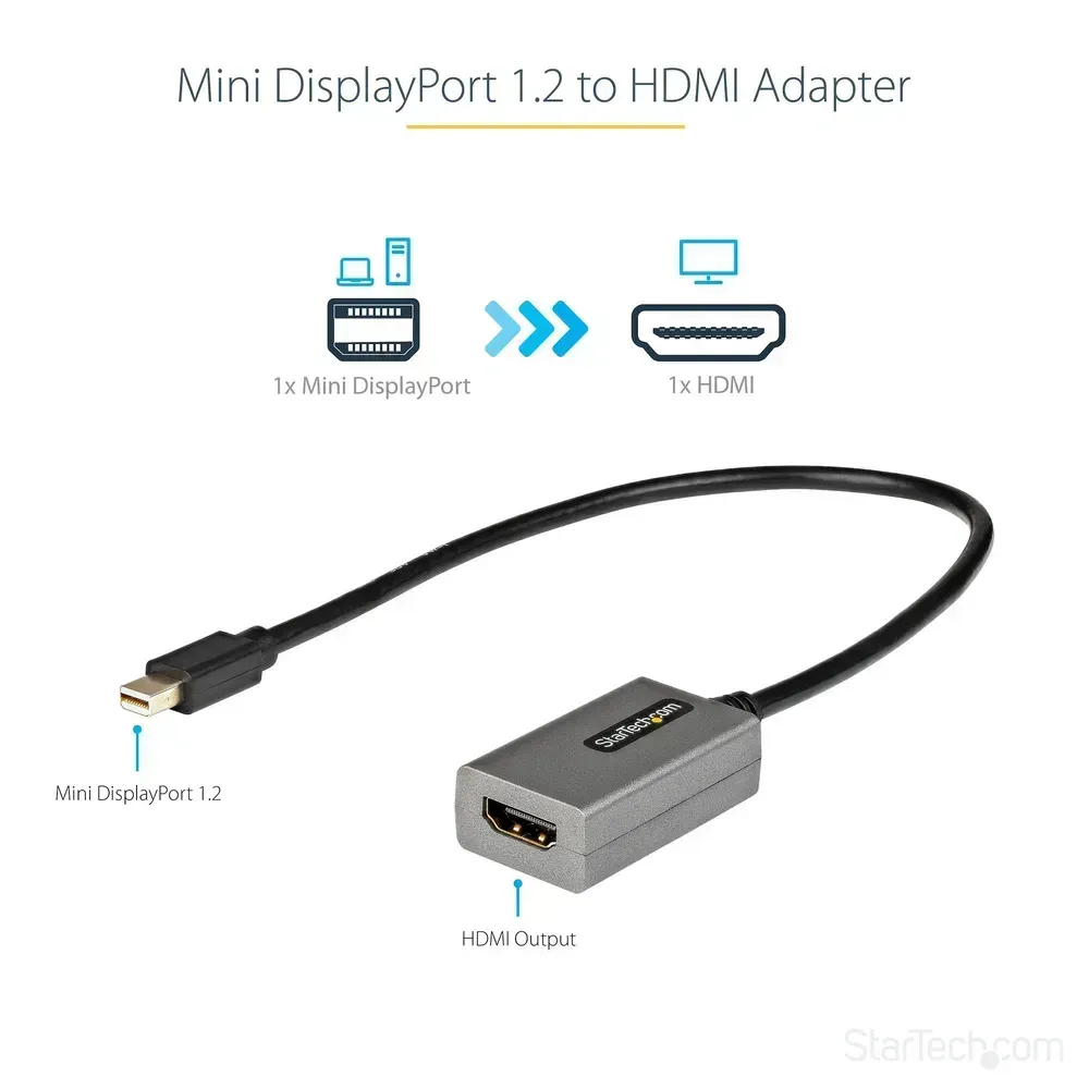 Adaptador de Video StarTech.com Displayport 1.2 Macho HDMI Hembra