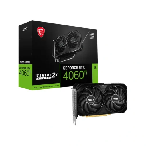 Tarjeta Gráfica MSI GeForce RTX 4060 TI VENTUS 2X BLACK 16GB GDDR6 OC 128-bit (MPN RTX 4060 TI VENTUS 2X BLACK 16G OC, Tarjetas gráficas para PC) img-1