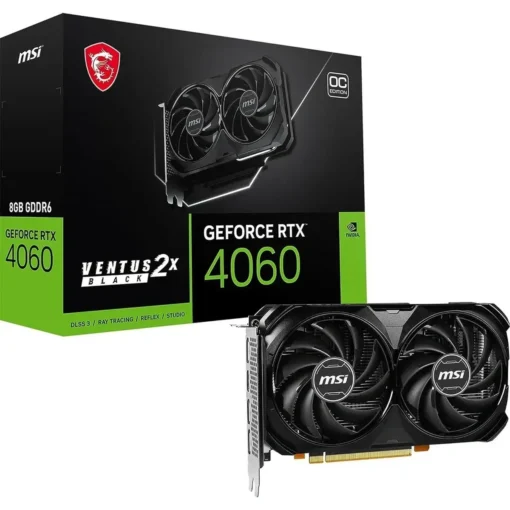 Tarjeta Gráfica MSI GeForce RTX 4060 VENTUS 2X BLACK OC 8GB GDDR6 128-bit (MPN RTX 4060 VENTUS 2X BLACK 8G OC, Tarjetas gráficas para PC) img-1