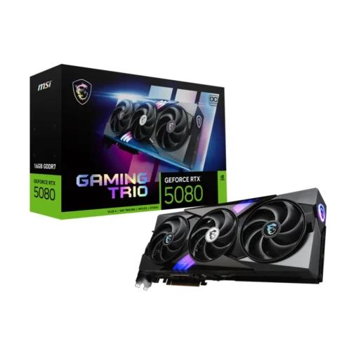 Tarjeta Gráfica MSI GeForce RTX 5080 GAMING TRIO OC 16GB GDDR7 256-bit (MPN G5080-16GTC, Tarjetas gráficas para PC) img-1