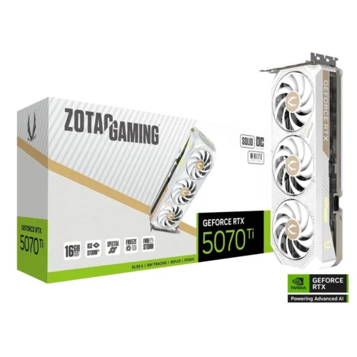 Tarjeta Gráfica ZOTAC GAMING GeForce RTX 5070 Ti SOLID CORE OC White Edition (MPN ZT-B50710Q2-10P, Tarjetas gráficas para PC) img-1