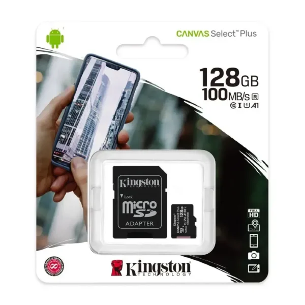Tarjeta Micro SD 128GB Kingston Canvas Select Plus C10 SDCS2/128GB img-1