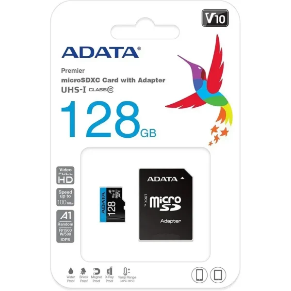 Tarjeta de Memoria Flash Micro SDXC ADATA 128GB UHS-I CL10 AUSDX128GUICL10A1-RA img-1
